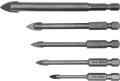 STHOR ZESTAW WIERTEŁ DO SZKŁA I CERAMIKI 5 SZT. 4-10MM HEX 21709