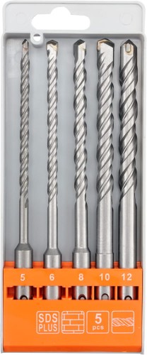 STHOR KOMPLET WIERTEŁ DO BETONU SDS-PLUS S4 5-12MM 5 SZTUK 23988