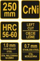 VOREL NOŻYCE DO BLACHY LEWE CRNI 250MM 48080