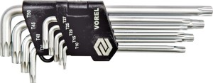 VOREL KLUCZE IMBUSOWE TORX SECURITY T10-T50 KOMPLET 9 SZTUK 56478