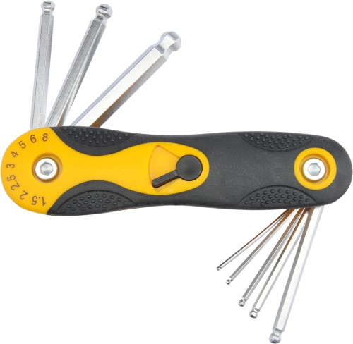 VOREL KLUCZE IMBUSOWE HEX 1.5-8MM KOŃCÓWKI KULISTE 8 SZTUK 56505