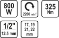 STHOR ELEKTRYCZNY KLUCZ UDAROWY 1/2" 800W/325NM 57091