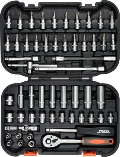 STHOR ZESTAW NARZĘDZIOWY 1/4" 56 CZ. 58643