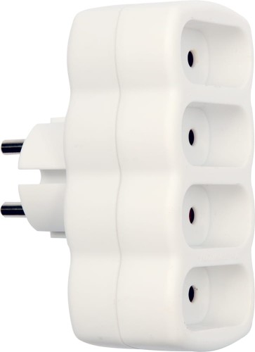 VOREL ROZGAŁĘŹNIK 4 GNIAZDA PŁASKIE 2P 6A 230V 72402