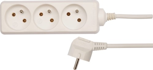 VOREL PRZEDŁUŻACZ ELEKTRYCZNY 3 GNIAZDA Z UZIEMIENIEM 5M 230V BIAŁY 72508