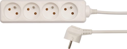 VOREL PRZEDŁUŻACZ ELEKTRYCZNY 4 GNIAZDA Z UZIEMIENIEM 5M 230V BIAŁY 72509