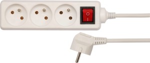 VOREL PRZEDŁUŻACZ ELEKTRYCZNY Z WYŁĄCZNIKIEM 3 GNIAZDA Z UZIEMIENIEM 1.5M BIAŁY 72524