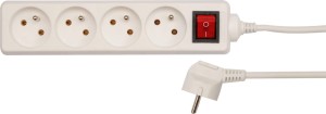VOREL PRZEDŁUŻACZ ELEKTRYCZNY Z WYŁĄCZNIKIEM 4 GNIAZDA Z UZIEMIENIEM 3M BIAŁY 72529