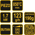 VOREL GAZOWA LAMPA LUTOWNICZA 360 Z PIEZO 73404