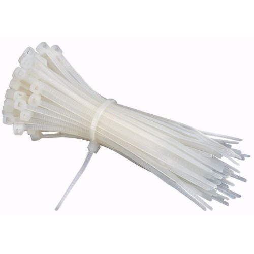VOREL OPASKI PLASTIKOWE 370X4.8MM BIAŁE 100 SZTUK 73886