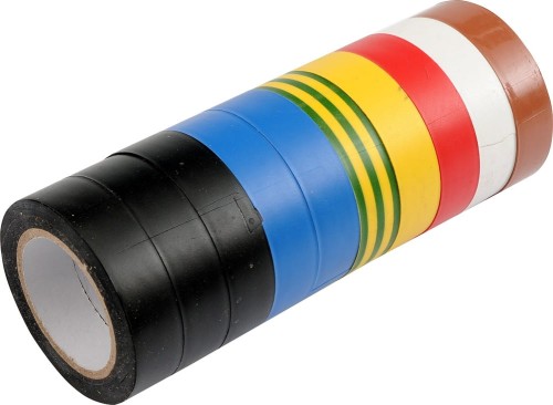 VOREL TAŚMA IZOLACYJNA PVC 20Mx19MM MIX KOLORÓW KOMPLET 10 SZTUK 75028