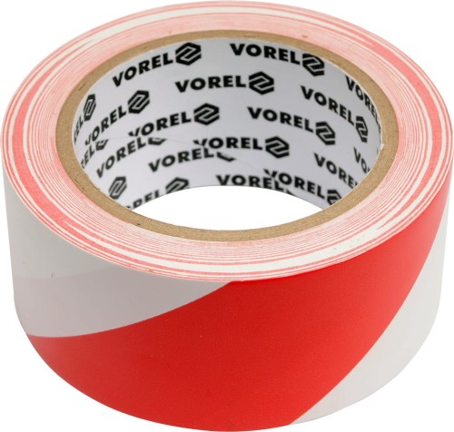VOREL TAŚMA KLEJĄCA OSTRZEGAWCZA BIAŁO-CZERWONA 33MX48MM 75230