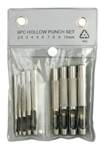 VOREL KOMPLET PRZEBIJAKÓW DO SKÓRY 2.5-10MM 9 SZTUK 76705