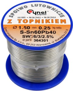 CYNEL SPOIWO LUTOWNICZE SN60PB40 1.5MM 250G 76815