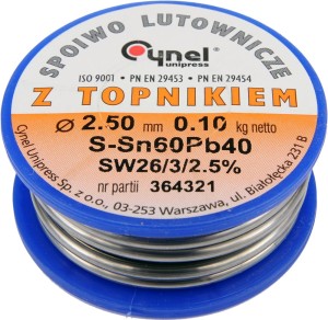 CYNEL SPOIWO LUTOWNICZE SN60PB40 2.5MM 100G 76822
