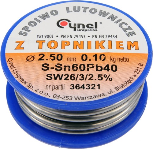 CYNEL SPOIWO LUTOWNICZE SN60PB40 2.5MM 100G 76822