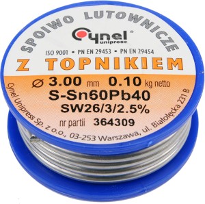 CYNEL SPOIWO LUTOWNICZE SN60PB40 3.0MM 100G 76826