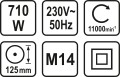 STHOR SZLIFIERKA KĄTOWA 710W 125MM 79095 - DARMOWA WYSYŁKA