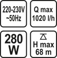 POWER UP POMPA MEMBRANOWA ZANURZENIOWA 280W 79943