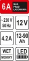 STHOR PROSTOWNIK 12V 6A 90Ah LEDOWY WSKAŹNIK NAŁADOWANIA 82542