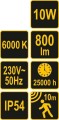 VOREL REFLEKTOR SMD LED 10W Z CZUJNIKIEM RUCHU, 82845