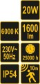 VOREL REFLEKTOR SMD LED 20W Z CZUJNIKIEM RUCHU 82846