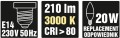 STHOR ŻARÓWKA LED C37 E14 3W 3000K CIEPŁOBIAŁA 83821