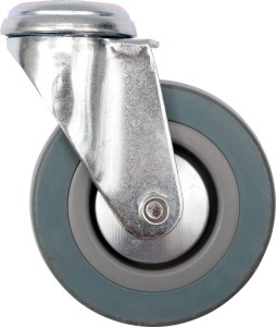 VOREL KÓŁKO SKRĘTNE 125MM Z SZARĄ GUMĄ I OTWOREM MOCUJĄCYM 87374