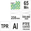 FLO ALUMINIOWE NOŻYCE TELESKOPOWE DO ŻYWOPŁOTU 650-860MM 99009
