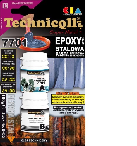 TECHNICQLL PASTA STALOWA EPOKSYDOWA 100G E-433