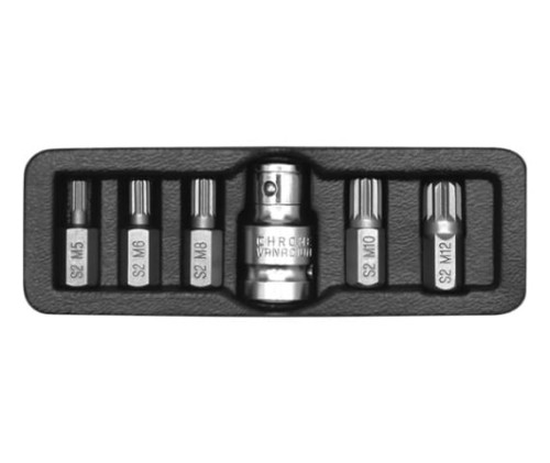 YATO KOŃCÓWKI WKRĘTAKOWE SPLINE M5-M12 ZESTAW 6 SZTUK YT-0414