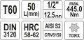YATO KLUCZ TRZPIENIOWY TORX 1/2" T60 L55MM YT-04318