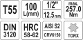 YATO KLUCZ TRZPIENIOWY TORX 1/2" T55 L100MM YT-04327