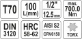 YATO KLUCZ TRZPIENIOWY TORX 1/2" T70 L100MM YT-04329