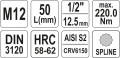 YATO KLUCZ TRZPIENIOWY SPLINE 1/2" M12 L55MM YT-04344