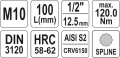 YATO KLUCZ TRZPIENIOWY SPLINE 1/2" M10 L100MM YT-04353