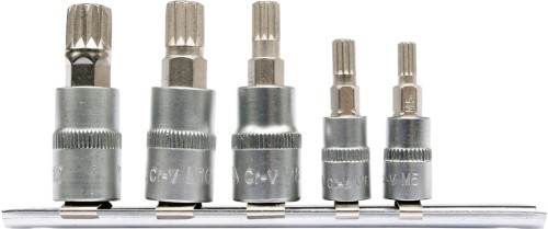 YATO KLUCZE TRZPIENIOWE SPLINE NA SZYNIE 1/4"/3/8" M5-M12 ZESTAW 5 SZTUK YT-04360