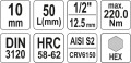 YATO KLUCZ TRZPIENIOWY HEX 1/2" 10MM L55MM YT-04385