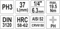 YATO KLUCZ TRZPIENIOWY KRZYŻOWY 1/4" PH3X37MM YT-04413