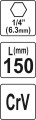 YATO UCHWYT DO BITÓW 1/4 X 150MM YT-04695