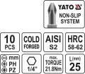 YATO GROTY DO WKRĘTARKI 1/4" MIX 25MM 10 SZT.YT-0482