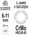 YATO WYKRĘTAK DO ŚRUB I SZPILEK DO NARZĘDZI UDAROWYCH 1/2". ZAKRES 6-11MM YT-06256