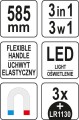 YATO ZESTAW DO PODNOSZENIA Z MAGNESEM I PODŚWIETLENIEM  LED YT-06613