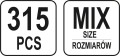 YATO KOŁKI SPRĘŻYSTE MIX ROZMIARÓW 315 SZTUK YT-06785
