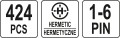 YATO ZESTAW ZŁĄCZY ELEKTRYCZNYCH HERMETYCZNYCH 424 SZT. YT-06869