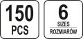YATO ZAWLECZKI SPRĘŻYSTE 150 SZT. MIX ROZMIARÓW YT-06883