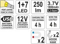 YATO LAMPA WARSZTATOWA 3W COB LED YT-08504