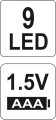 YATO LATARKA ALUMINIOWA 9LED CZARNA YT-08570