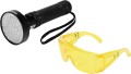 ZESTAW LATARKA UV 100 LED I OKULARY YT-08582