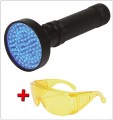 ZESTAW LATARKA UV 100 LED I OKULARY YT-08582